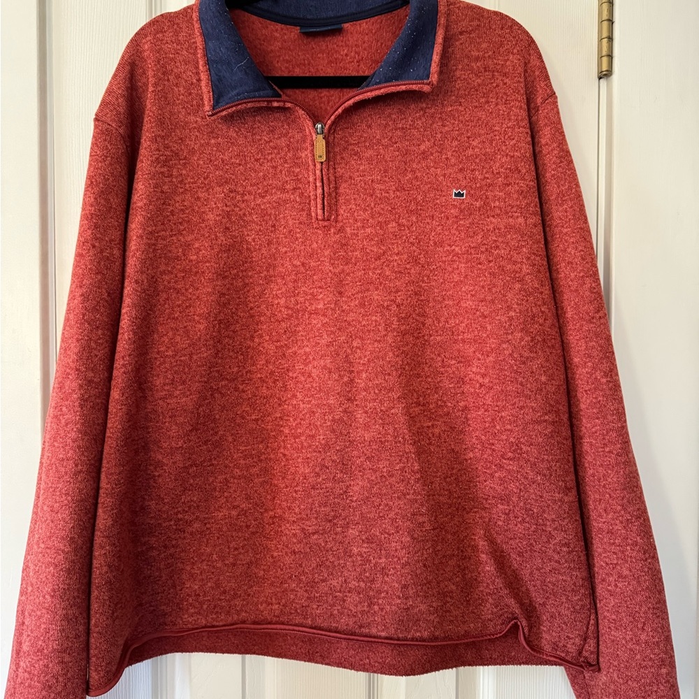 Crown & Ivy‎ Men's Red Half-Zip Sweater